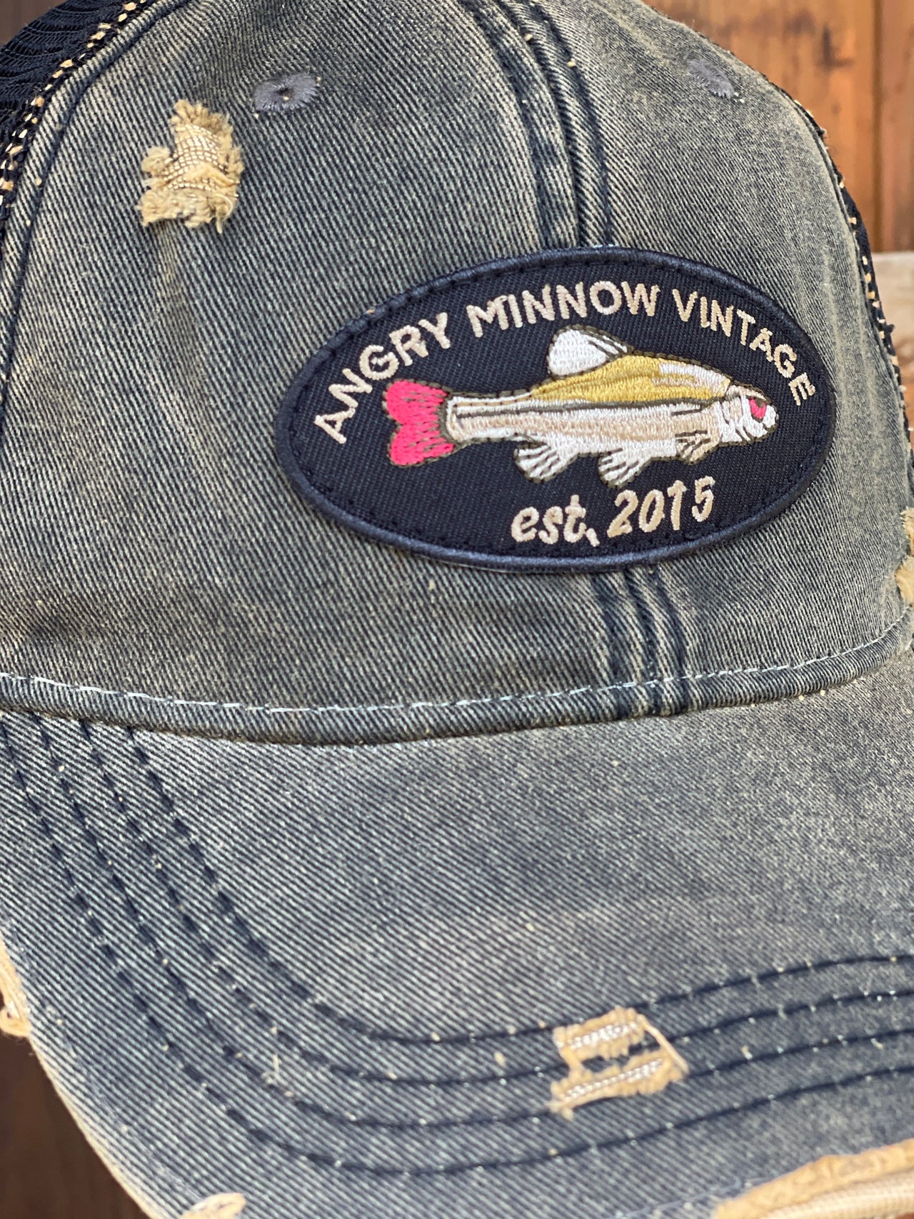 Angry Minnow Vintage Retro Logo Hats