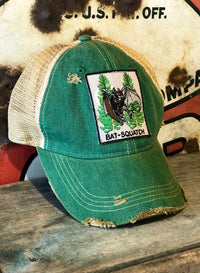 Thumbnail for BAT-SQUATCH Cryptid Series Hat - Distressed Kelly Green Snapback