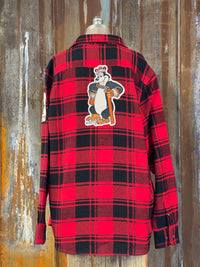 Thumbnail for Hamm's HOCKEY BEAR Heavyweight Brawny Flannel- Red/ Black Plaid