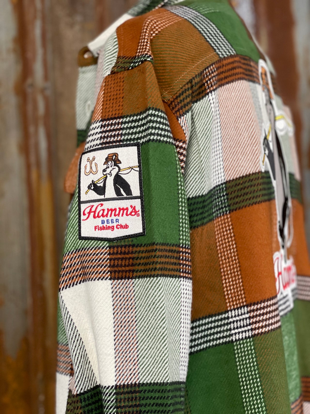 Hamm's FISHING BEAR Heavyweight Brawny Flannel- Birchwood Plaid