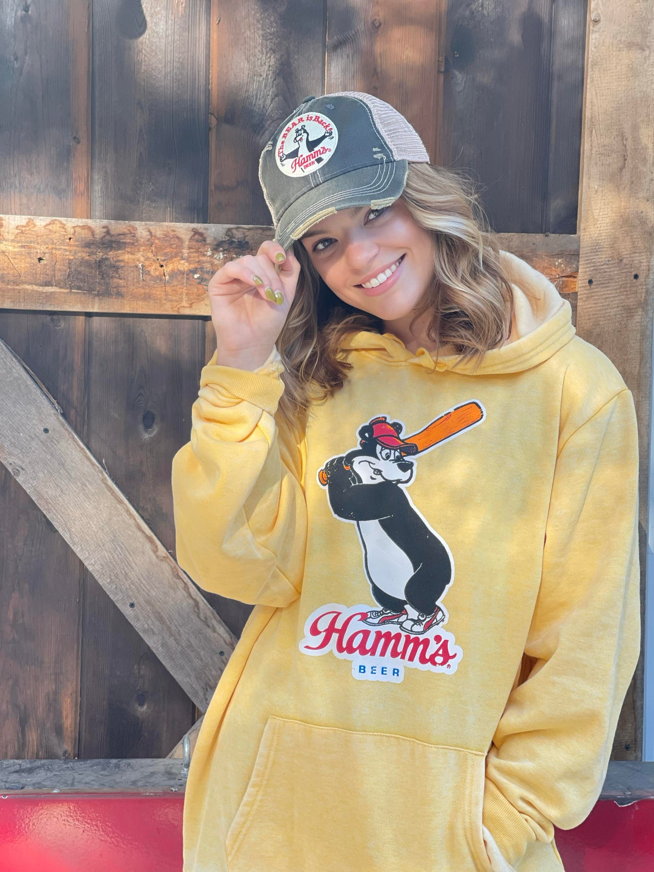 Hamm's Baseball LUXE Hoodie- Lemon