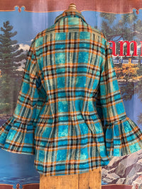 Thumbnail for Flared Sleeve Flannel- ALFRESCO Size Xlarge