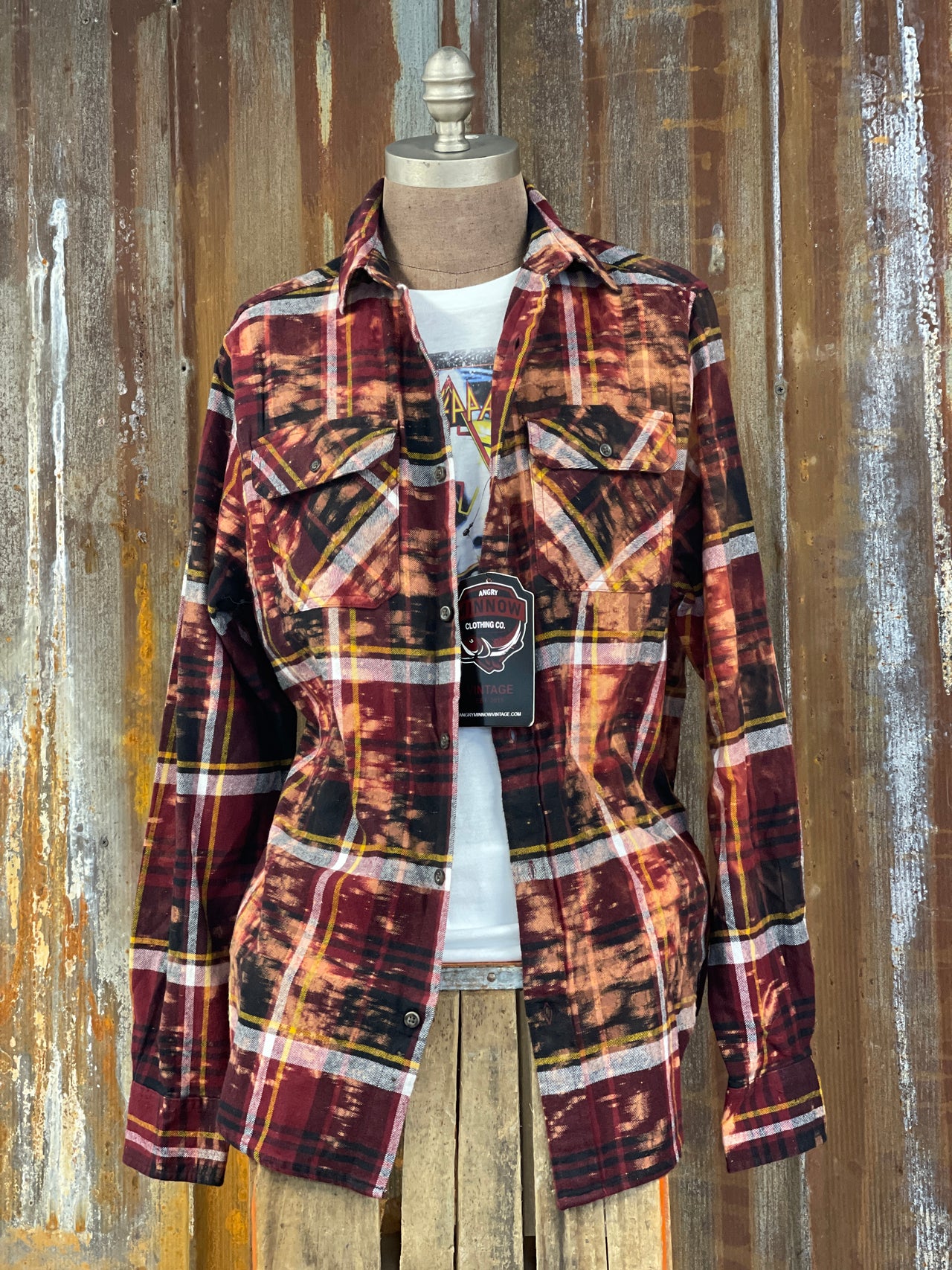 Blame it on my Gypsy Soul Art Flannel- Distressed Burgundy