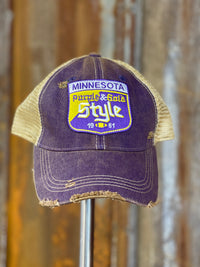 Thumbnail for Old Style Beer Minnesota Hat- Distressed Purple Snapback