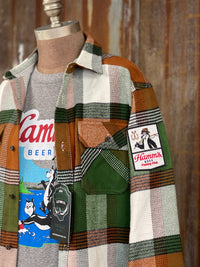 Thumbnail for Hamm's FISHING BEAR Heavyweight Brawny Flannel- Birchwood Plaid