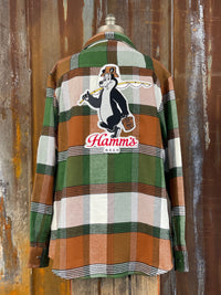 Thumbnail for Hamm's FISHING BEAR Heavyweight Brawny Flannel- Birchwood Plaid