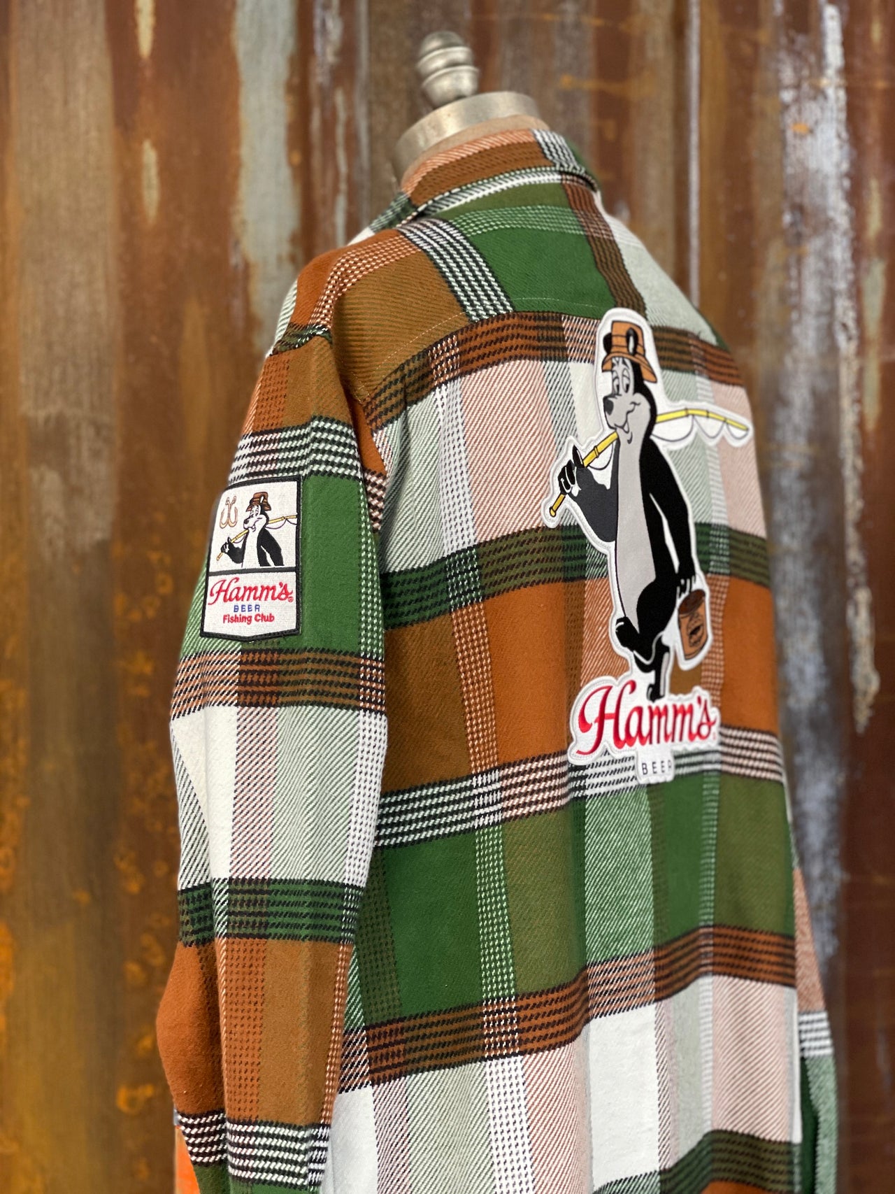 Hamm's FISHING BEAR Heavyweight Brawny Flannel- Birchwood Plaid