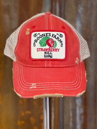 Thumbnail for House Party Hat STRAWBERRY Version - Distressed Red Snapback