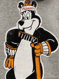 Thumbnail for Hamm's Hockey Bear Hoodie- Heather Grey