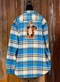 Thumbnail for Hamm's HOCKEY BEAR Heavyweight Brawny Flannel- Blue/ White