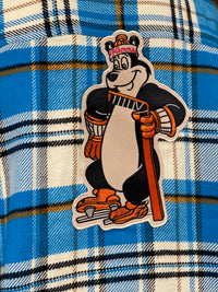 Thumbnail for Hamm's HOCKEY BEAR Heavyweight Brawny Flannel- Blue/ White