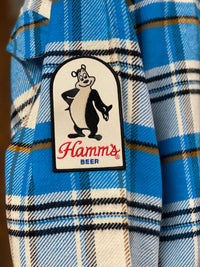 Thumbnail for Hamm's HOCKEY BEAR Heavyweight Brawny Flannel- Blue/ White