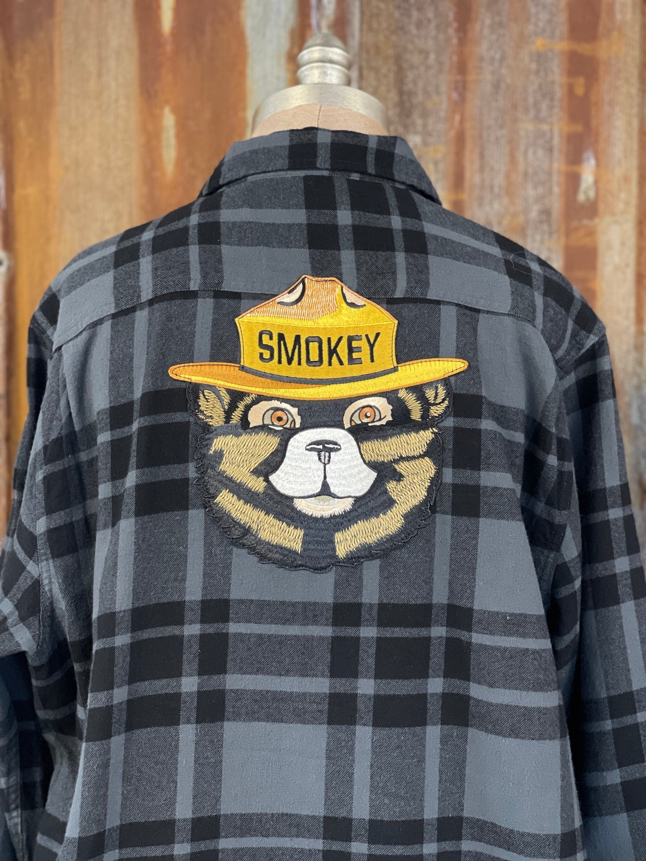 Smokey Bear Patch Flannel- Classic Black