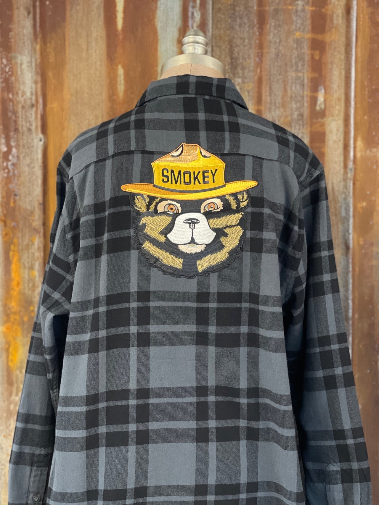 Smokey Bear Patch Flannel- Classic Black