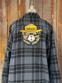 Thumbnail for Smokey Bear Patch Flannel- Classic Black