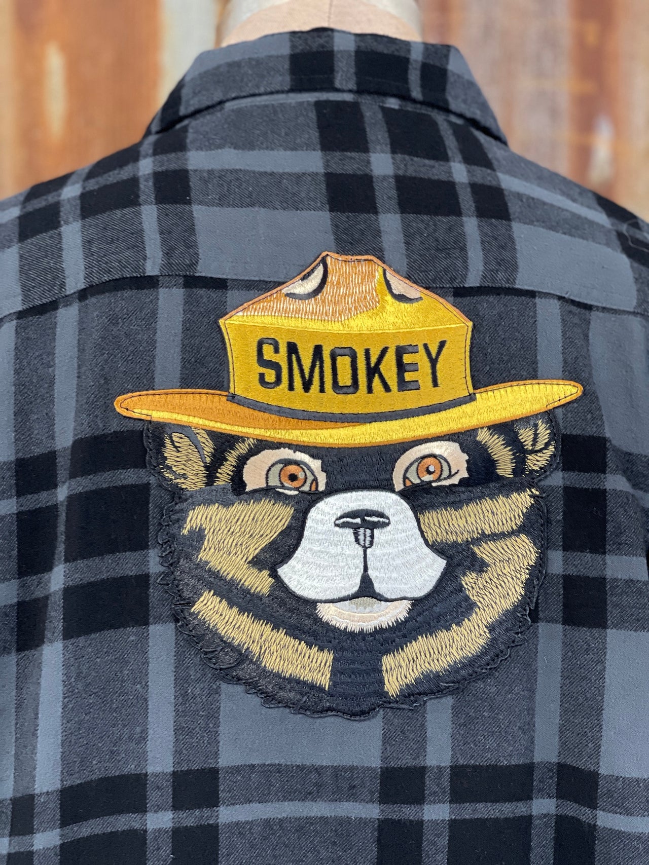 Smokey Bear Patch Flannel- Classic Black