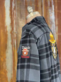 Thumbnail for Smokey Bear Patch Flannel- Classic Black