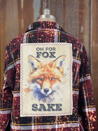 Thumbnail for For Fox Sake Art Flannel- Distressed Burgundy Plaid