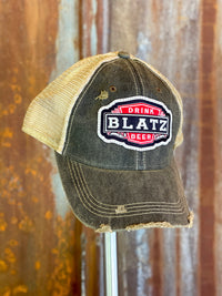 Thumbnail for Blatz Beer Retro Logo Hat- Distressed Black Snapback