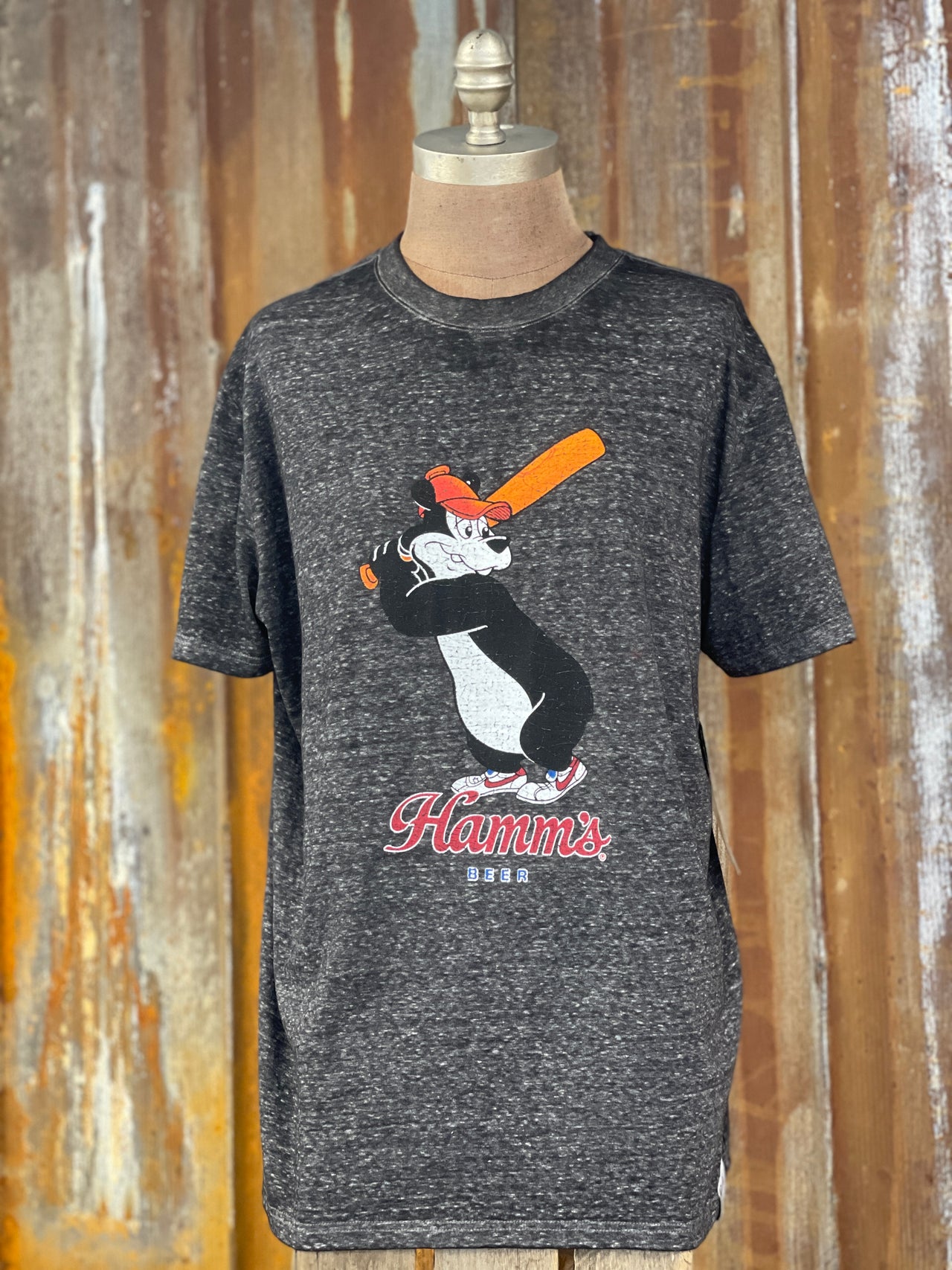 Hamm's Baseball Bear LUXE Tee- Charcoal Grey CLEARANCE