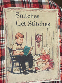 Thumbnail for Snitches Get Stitches flannel Angry Minnow Vintage