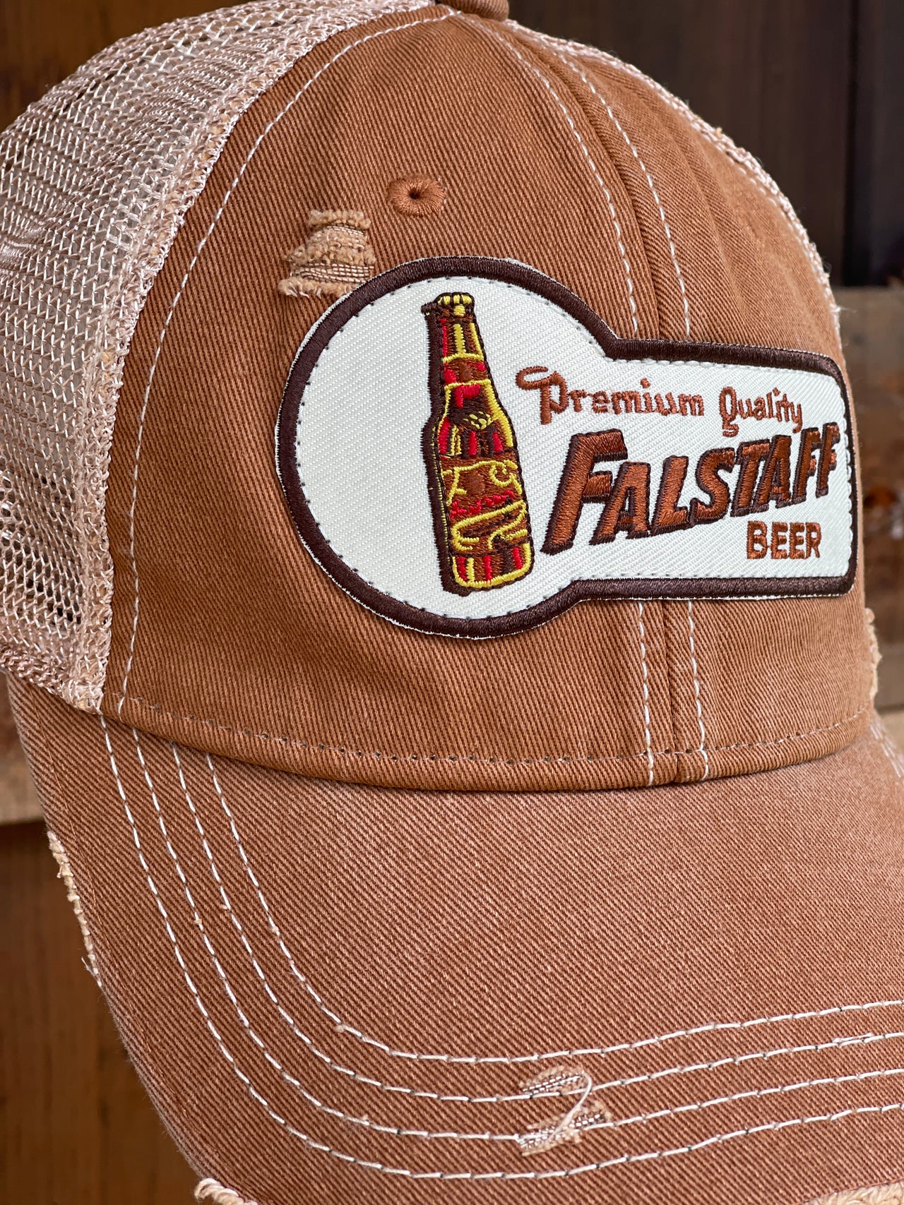 Falstaff Beer hats at Angry Minnow VIntage