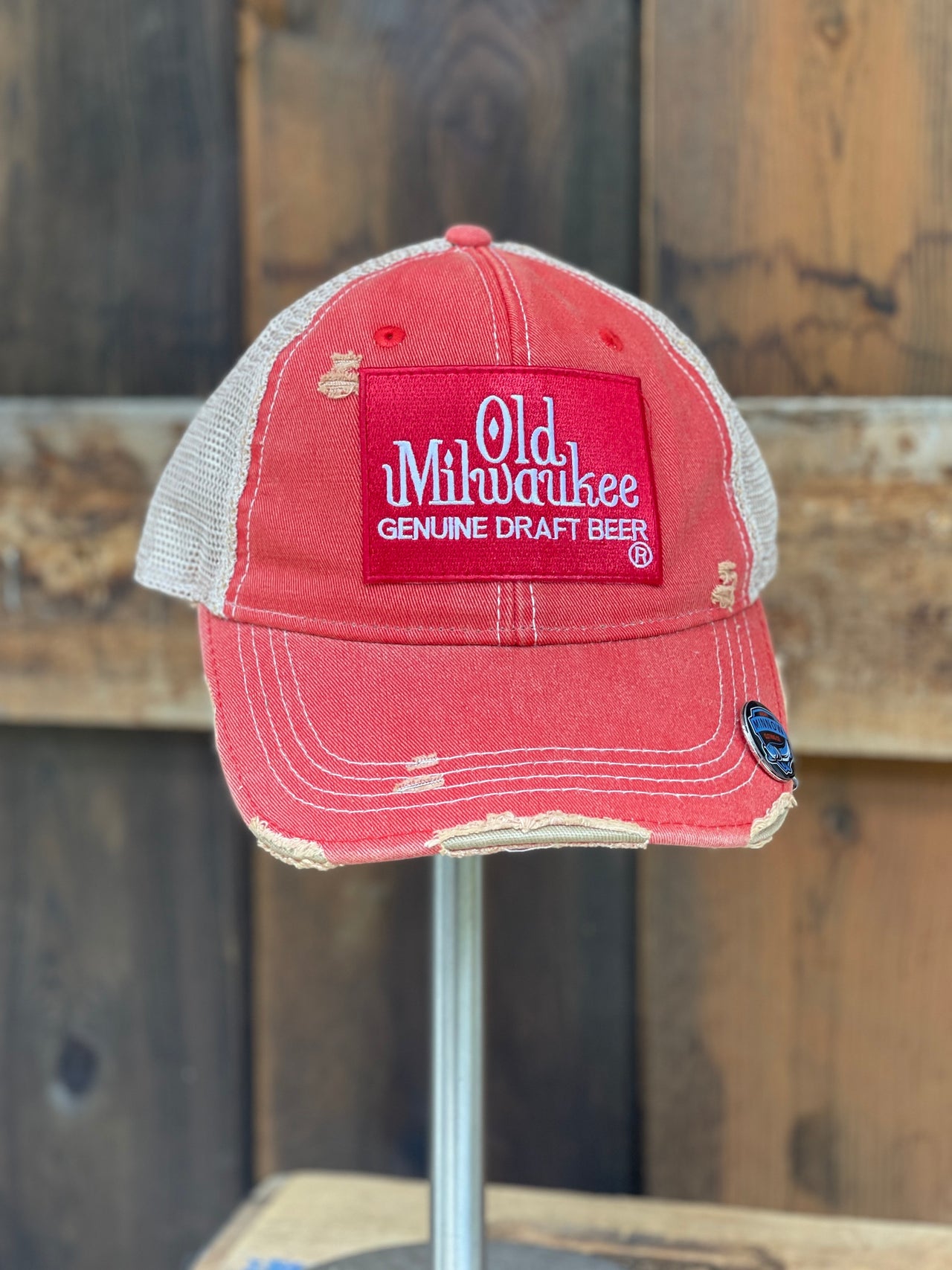 Old Milwaukee Retro beer hats at Angry Minnow Vintage