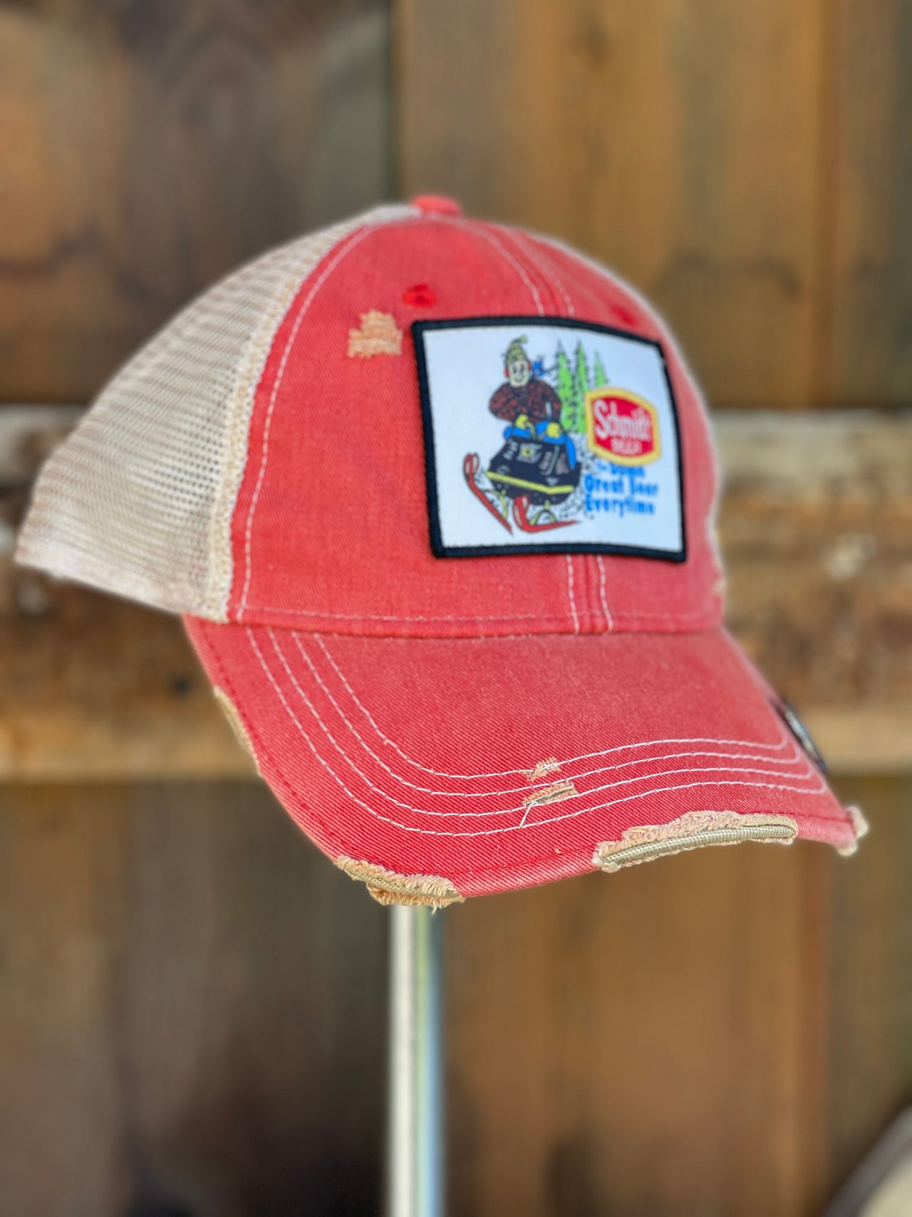 Schmidt retro snowmobile hat Angry Minnow Vintage