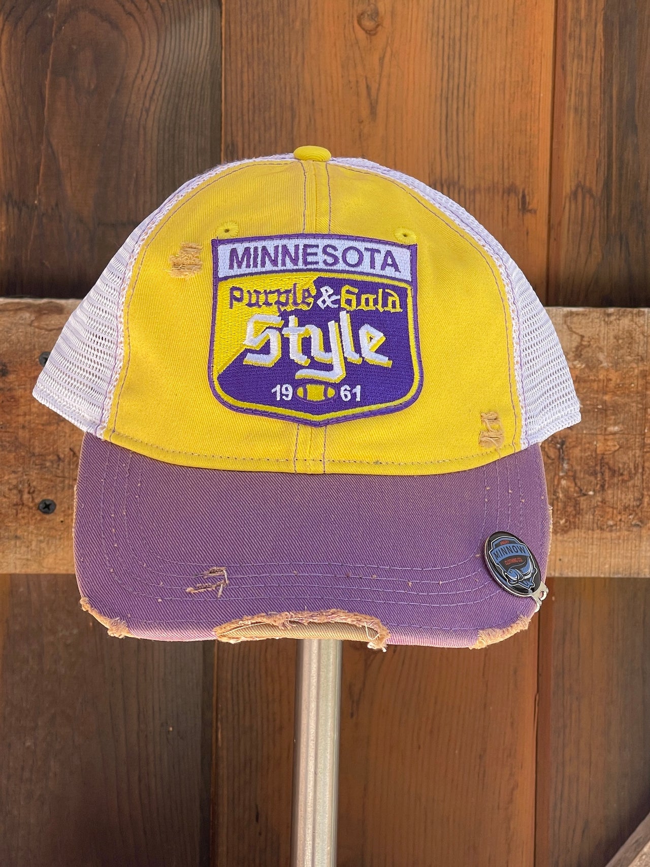 Minnesota  Purple and gold Old Style Beer hat