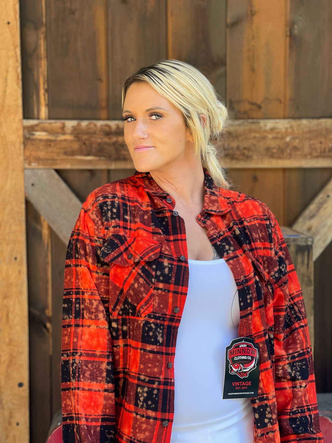 Best Friends Flannel- LIMITED EDITION Cherry Bomb Red Distressed Plaid