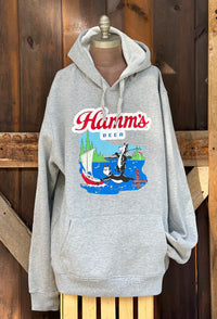 Thumbnail for Hamm's Sailboat Bear Hoodie- Heather Grey