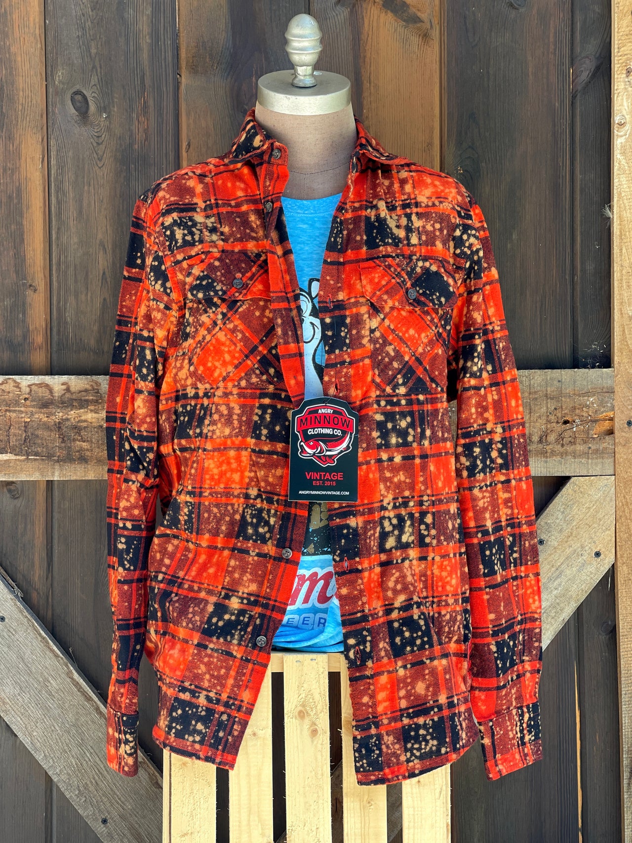 Edge of 17 Art Flannel- Distressed Firefly Plaid