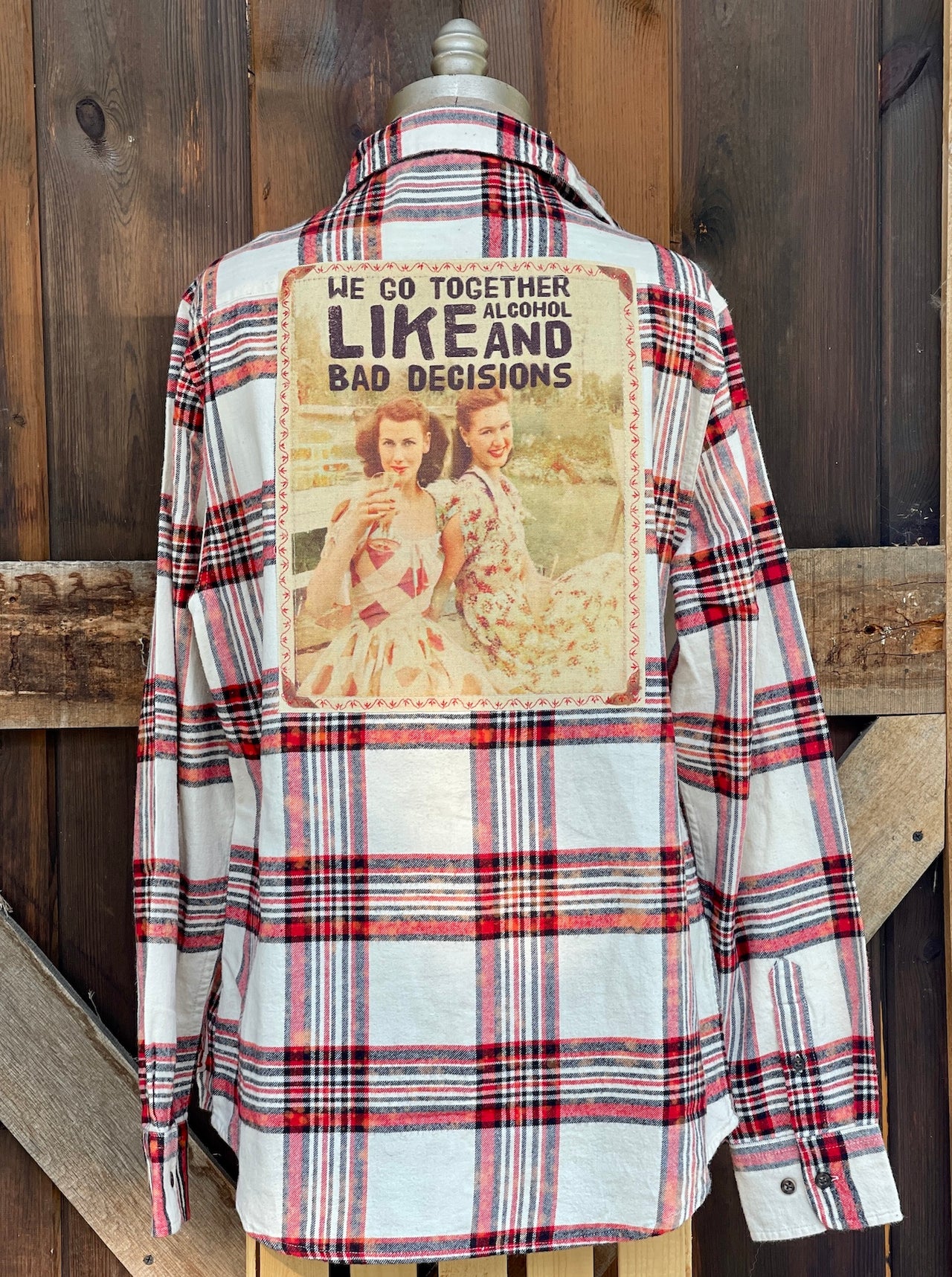 Best Friends Flannel- LIMITED EDITION Candy Stripe Distressed