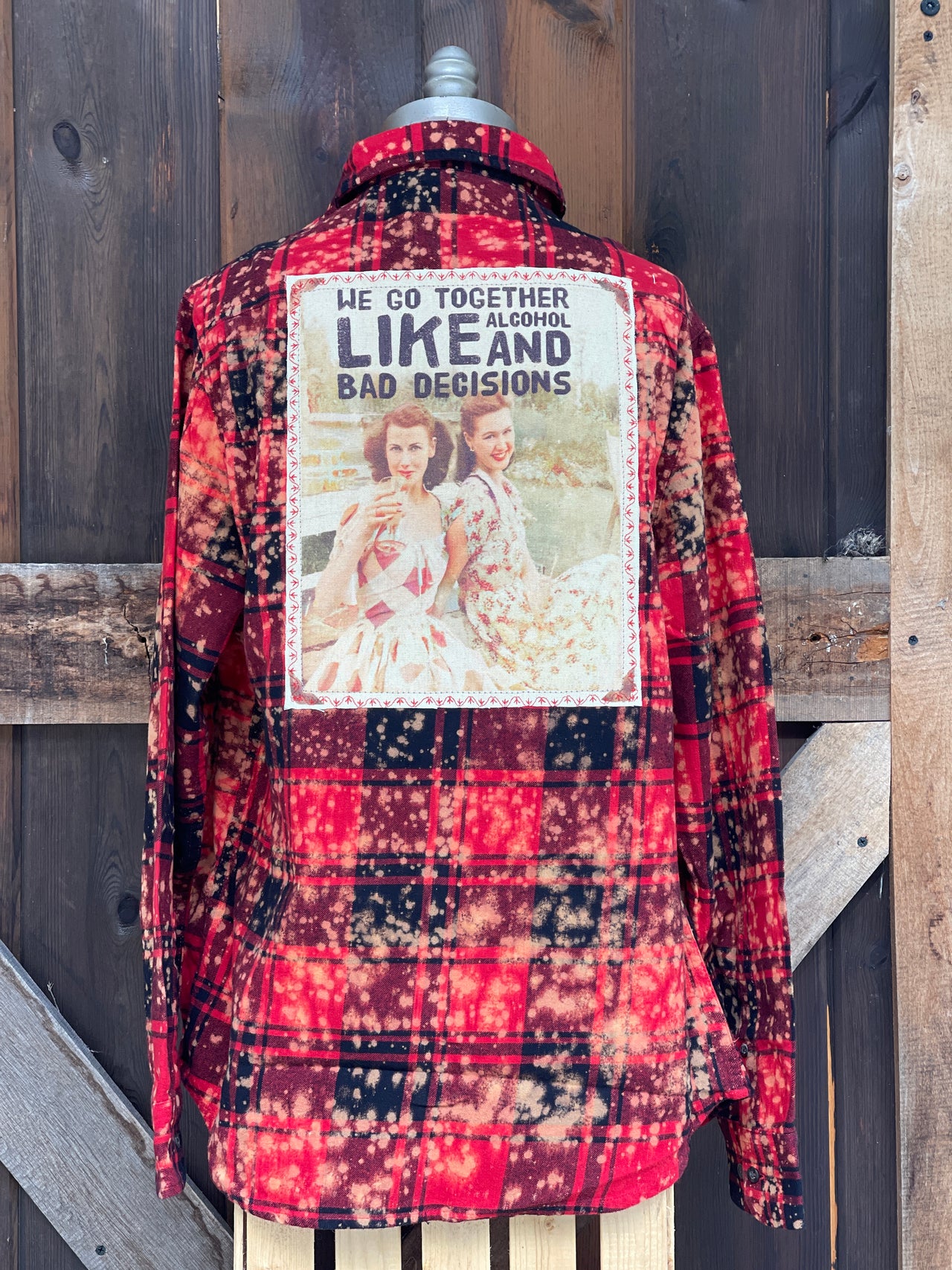 Best Friends Flannel- LIMITED EDITION Cherry Bomb Red Distressed Plaid