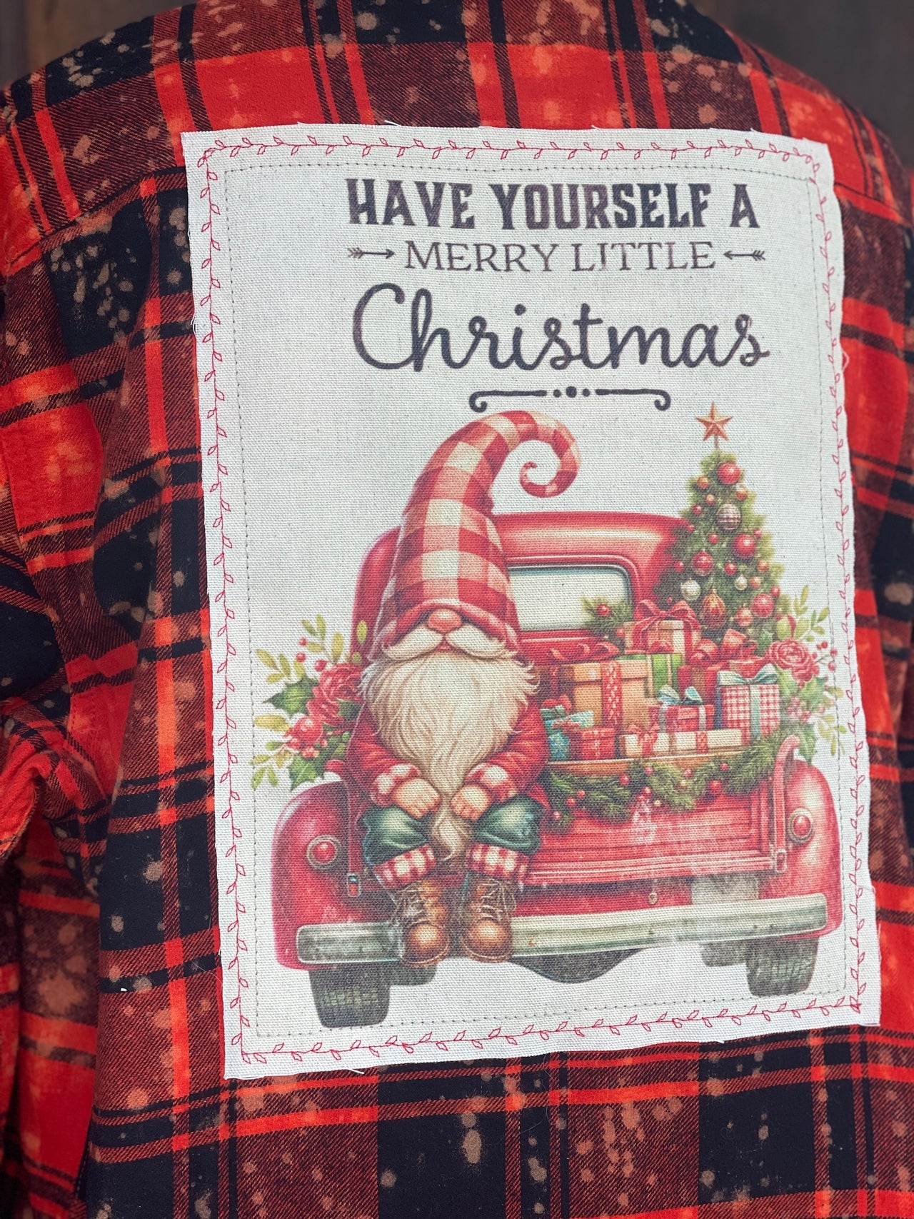 MERRY LITTLE CHRISTMAS Art Flannel- Distressed Ember