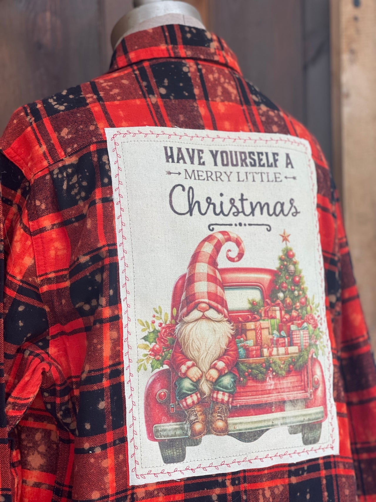 MERRY LITTLE CHRISTMAS Art Flannel- Distressed Ember