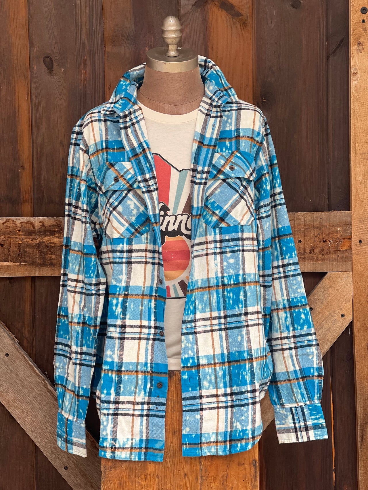 LET IT SNOW! Holiday Flannel- Distressed Icicle Blue