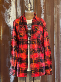 Thumbnail for Hamm's GOALIE BEAR Flannel- Distressed Red