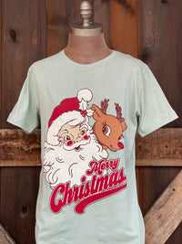 Thumbnail for Merry Christmas Tee- Washed Sage Green