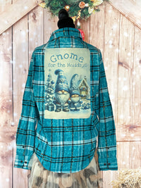 Thumbnail for GNOME FOR THE HOLIDAYS Holiday Flannel- Distressed Turquoise