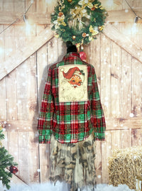 Thumbnail for Santa Baby Art Flannel- LIMITED EDITION Mistletoe Plaid