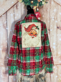 Thumbnail for Santa Baby Art Flannel- LIMITED EDITION Mistletoe Plaid