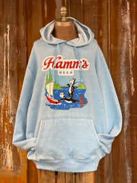 Thumbnail for Hamm's Sailboat Hoodie- Acid Etch Sky Blue