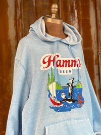 Thumbnail for Hamm's Sailboat Hoodie- Acid Etch Sky Blue