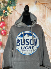 Thumbnail for Busch Light Hoodie- Pigment Washed Charcoal Grey