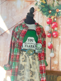 Thumbnail for You Serious Clark Holiday Tee- Light Grey