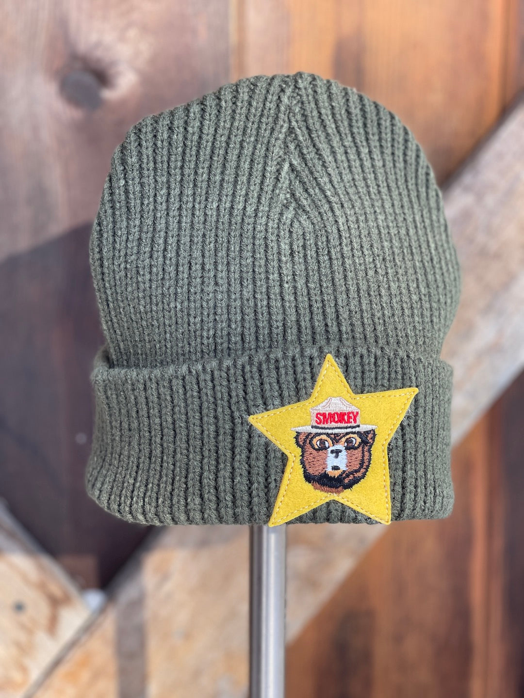 Smokey Bear Star Ranger Stocking Hat- Olive Green