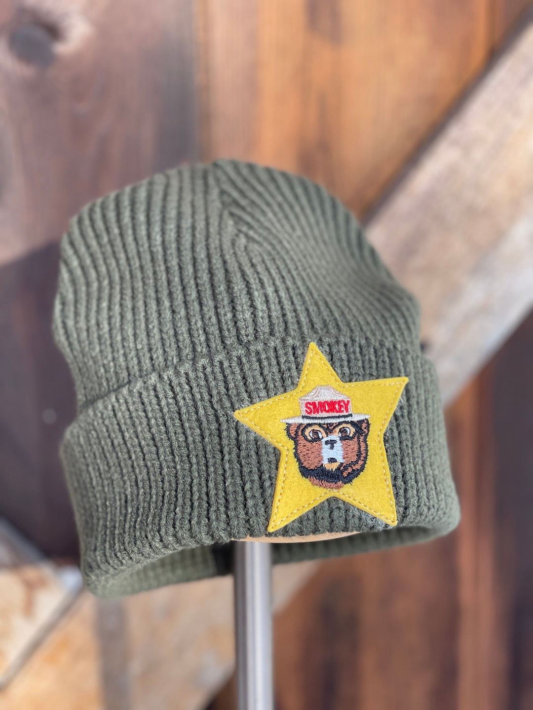 Smokey Bear Star Ranger Stocking Hat- Olive Green