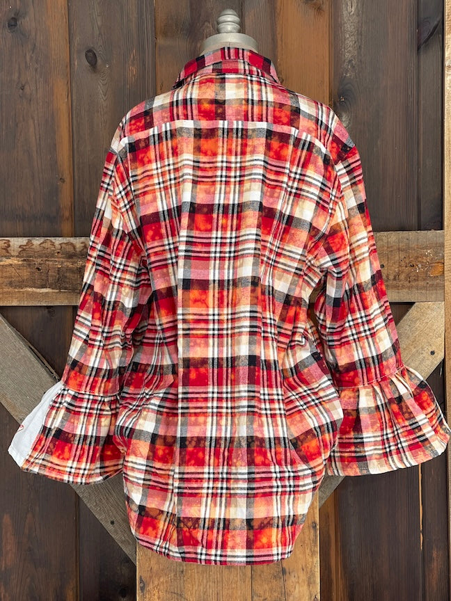 Flared Sleeve Flannel- PICCADILLY Size 2XL