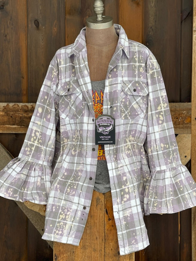 Flared Sleeve Flannel- TWILIGHT BUCK 2XL